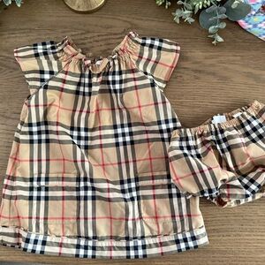 Burberry Checkered Baby Dress and Bloomers